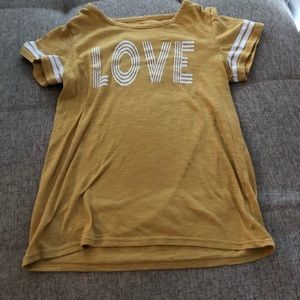 Yellow short sleeve tee, large (14) in kids, gold-yellow